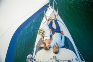 relaxing on a catamaran cancun boat