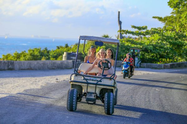 Ladys on Golf Car at Isla Mujeres south part