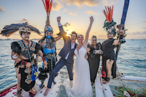 Mayan ceremony on boat